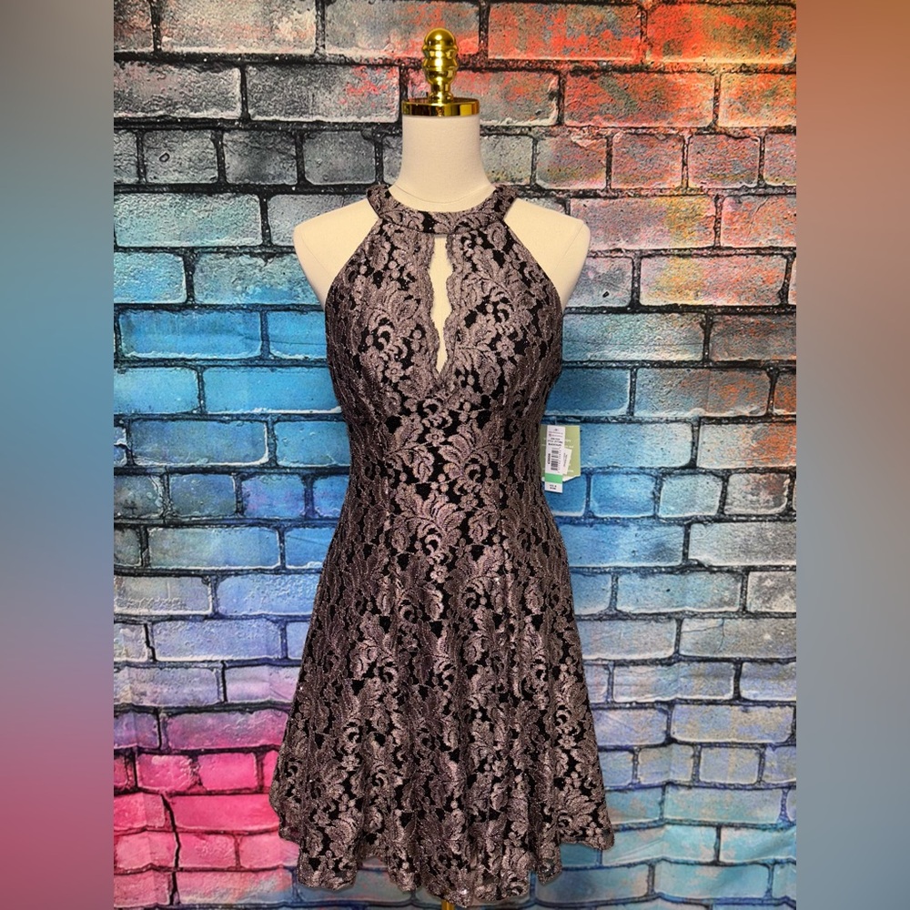 NWT JC Penny Black and Taupe Formal Dress